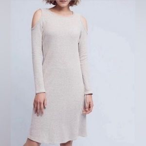 Anthropologie Cozy Sweater Dress w Cold Shoulder by Sol Angeles